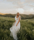 Beautiful White A-line Wedding Dress Simple Bridal Gown