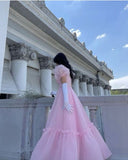 Vintage Pink A-line Prom Dress,Elegant Princess Dresses