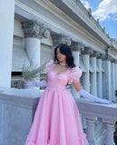 Vintage Pink A-line Prom Dress,Elegant Princess Dresses