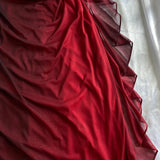 Beautiful A line Straps Ombre Red Long Chiffon Prom Dress