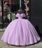 Quinceanera Dresses Pink Glitter, Ball Gown Birthday Xv Dress