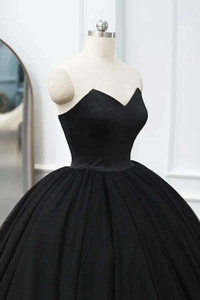 Black Tulle Long Ball Gown Prom Dresses,Evening Dress – jkprom
