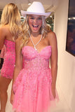 Magenta Appliques Sweetheart A-Line Homecoming Dress