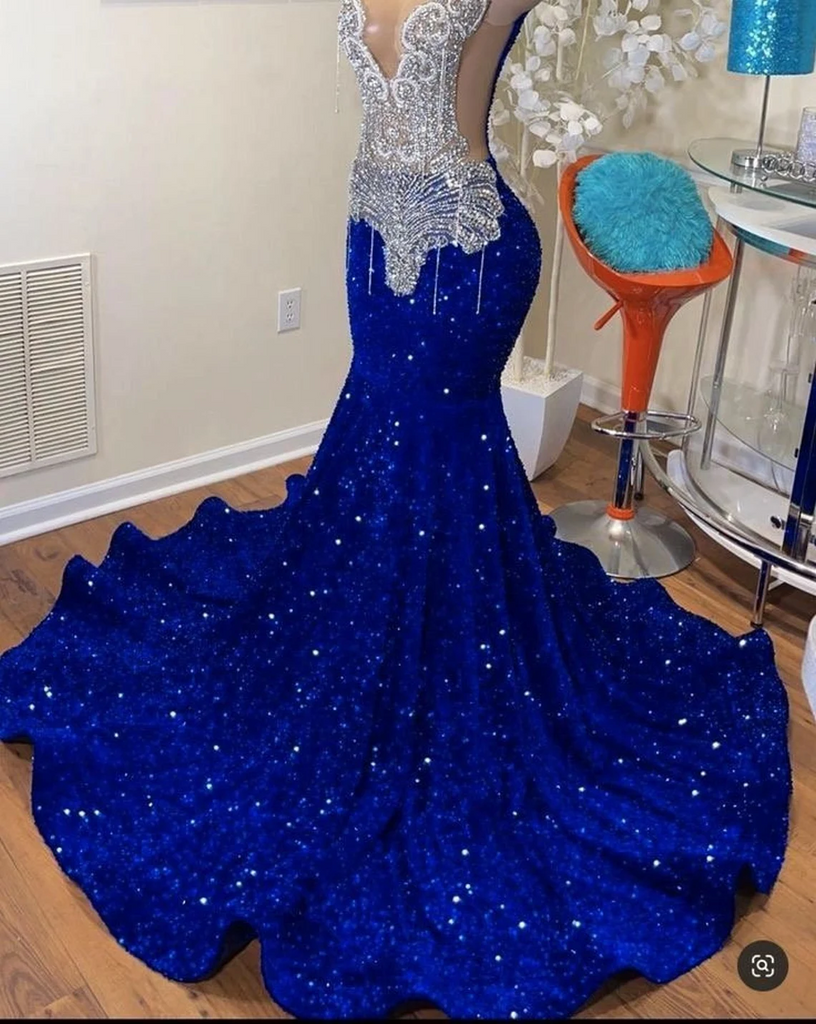 Trendy Prom Dresses Long Sequin,Royal Blue Evening Gowns – jkprom