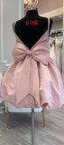 Cute V-Neck Short Party Cocktail Dress with Bow