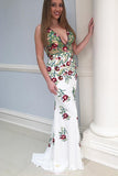 Mermaid Backless Prom Dress With Appliques,Formal Dresses Backless Evening Gown