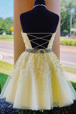 Lilac Lace Homecoming Dresses Beaded Belt Yellow Short A Line Hoco Dress